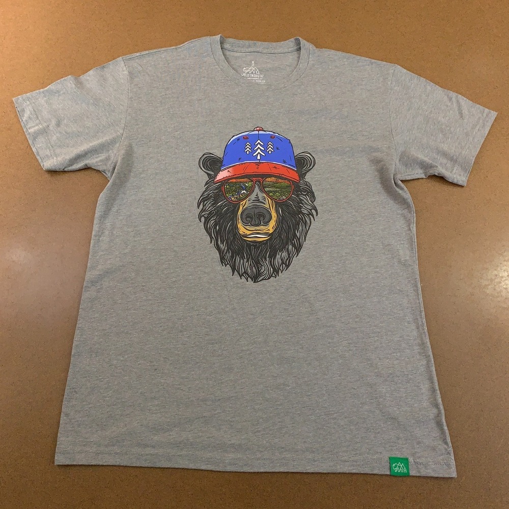 Wild Tribute Mens Size Medium Heather Gray Miami Vice Appalachian Bear T-Shirt
